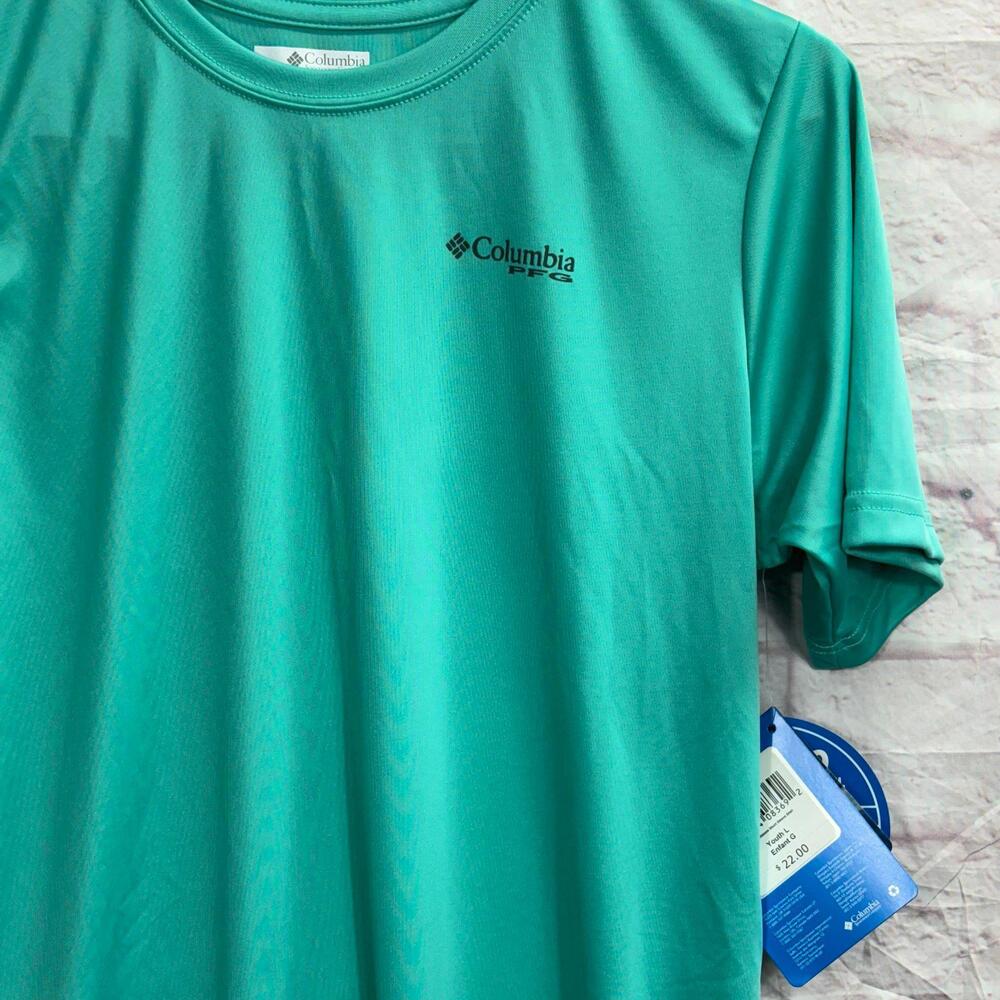 Columbia Sportswear Boys Large 14/16 Green Performance T-Shirt NWT - Picture 2 of 5